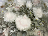 Grassy, White Flowers, Original Oil Painting, Framed, 37” x 25.5”-EZ Jewelry and Decor